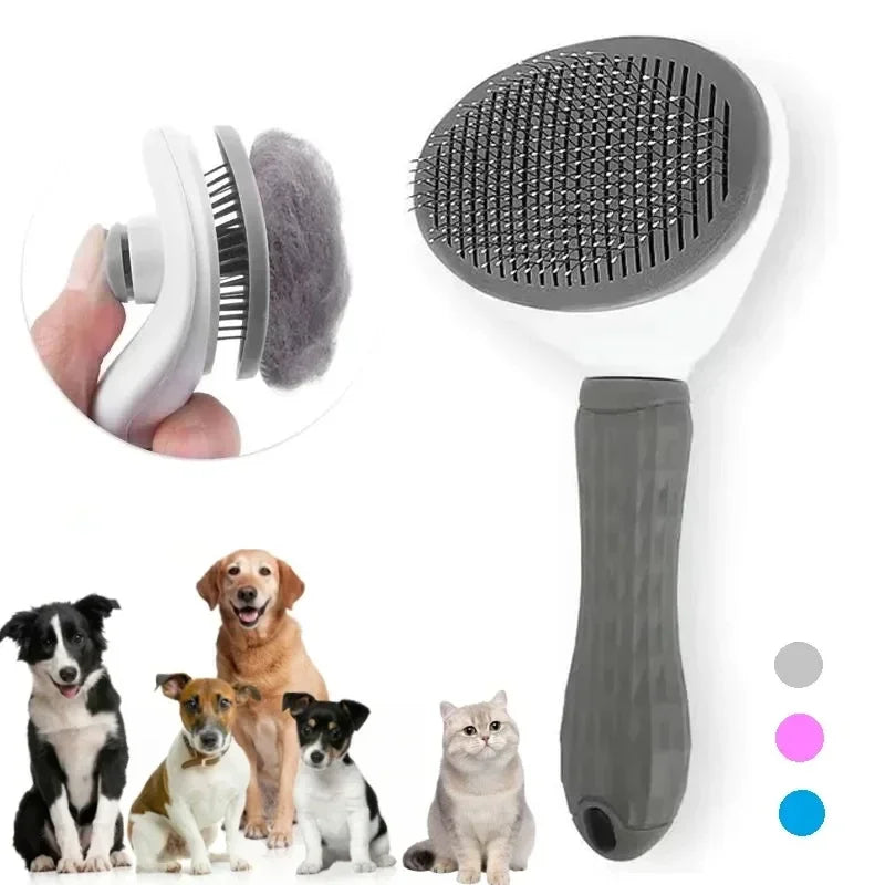 Dog Brush Cat Comb Self Cleaning Pet Hair Remover Brush For Dogs Cats Grooming Dematting Comb
