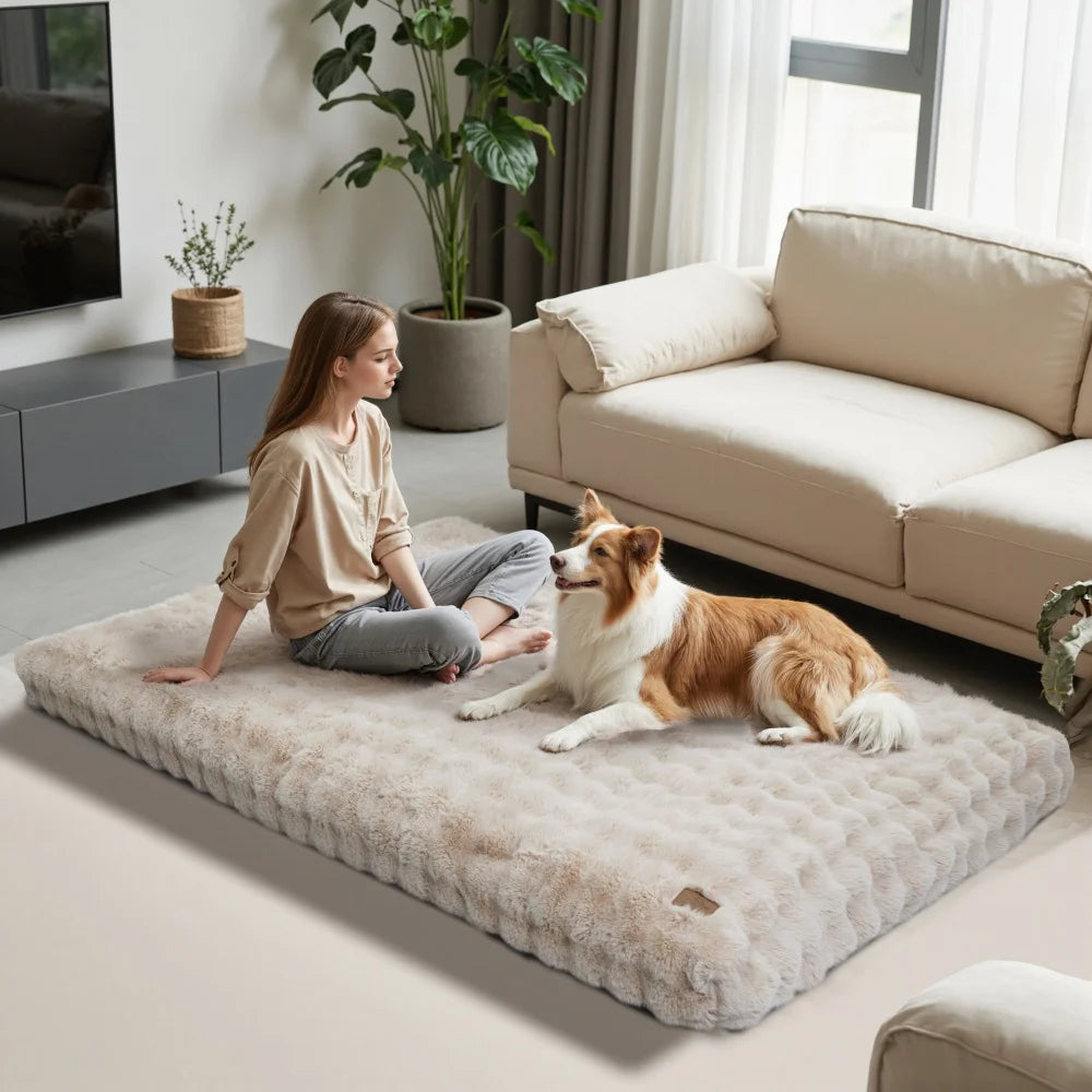 Ultra Plush Dog Bed Soft Pet Cushion Large Dog Washable Mat