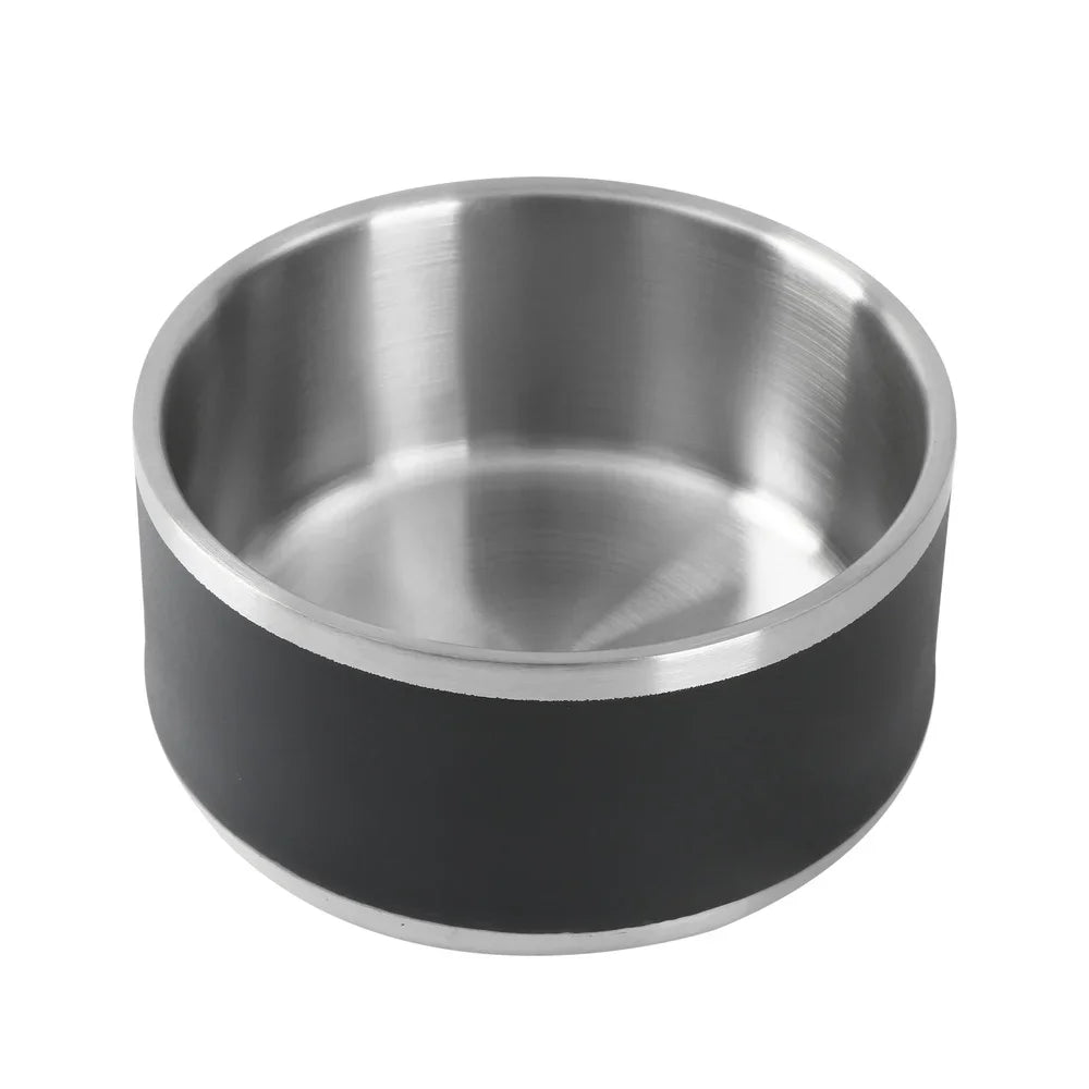 Stainless Steel Double Wall Dog Feeding Bowl Non Skid Ideal All Dog Breeds