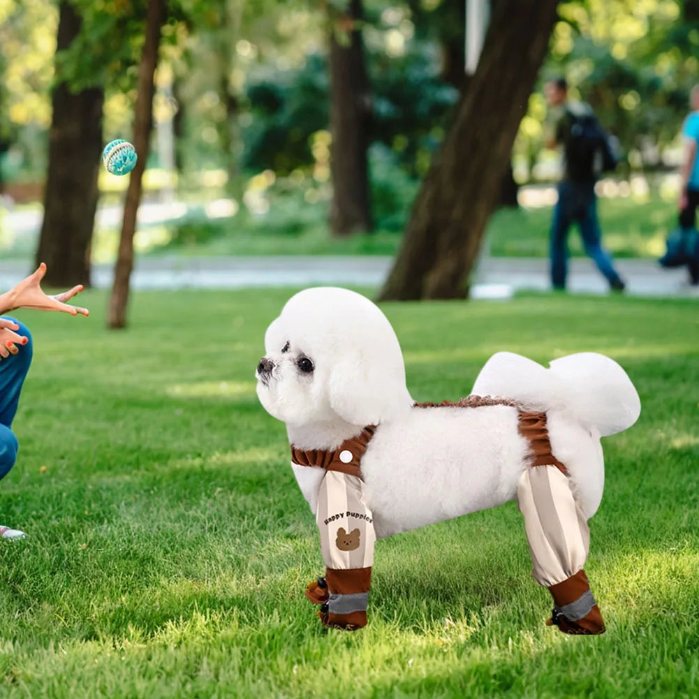 Anti-Slip Dog Paw Protector Shoes with Suspender
