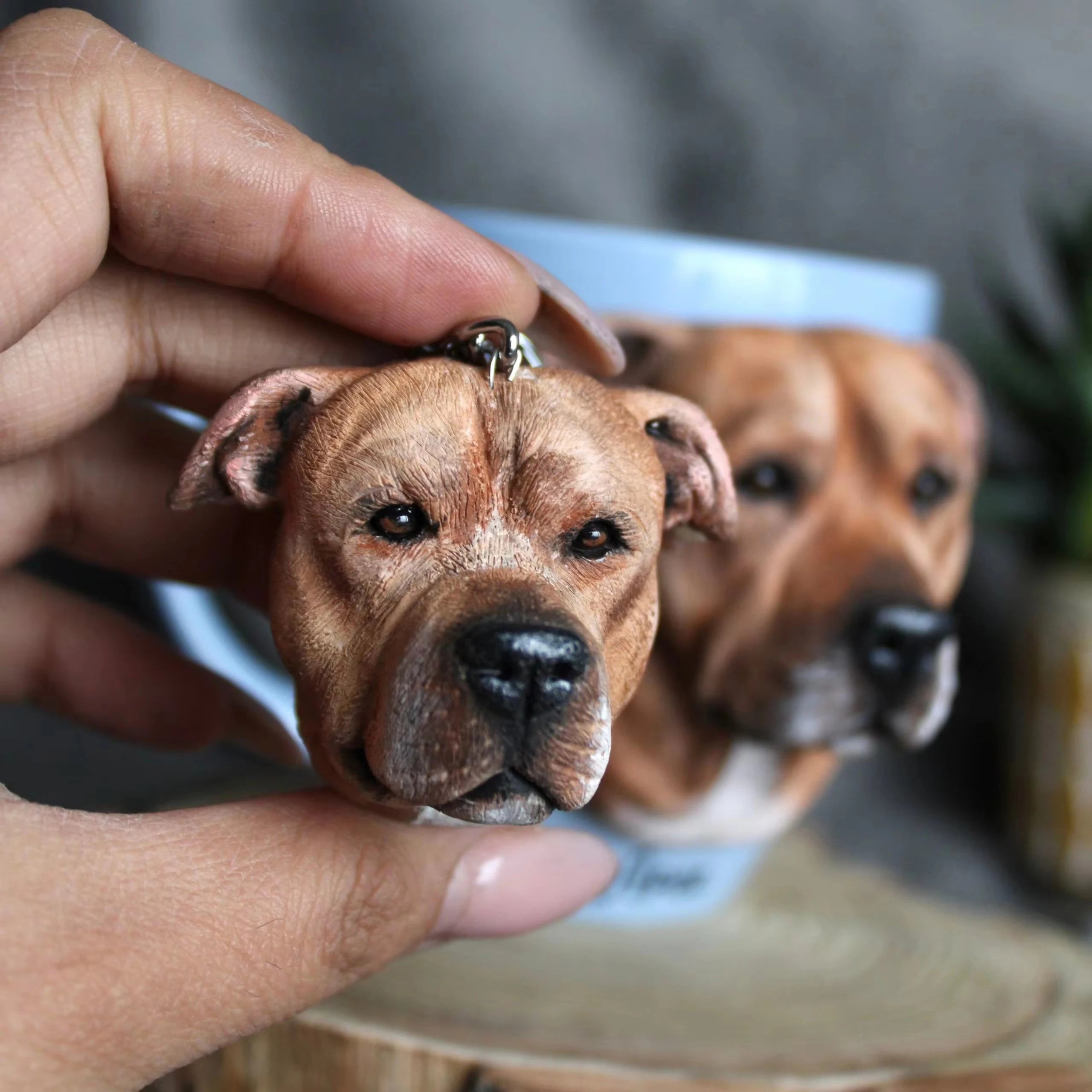 3D Pet Portrait Keychain Custom Head Ornament