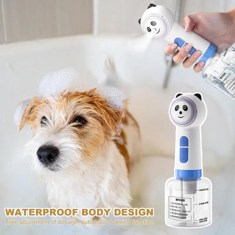 Dog Electric Soap Foaming Shampoo Dispenser & Sprayer Waterproof For Pet Bathing