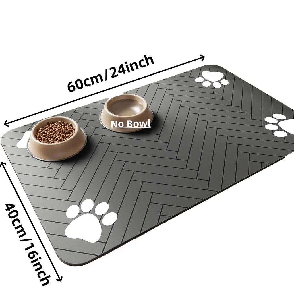 Pet Feeding Mat-Absorbent with Waterproof Rubber Backing,