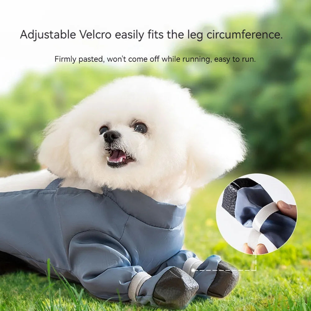 Anti-Slip Dog Paw Protector Shoes with Suspender