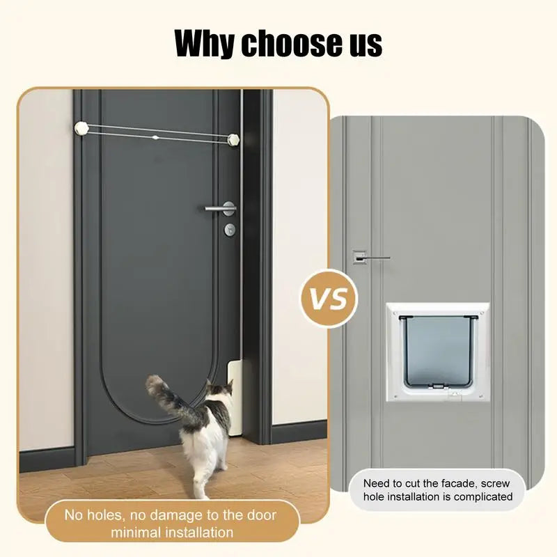 Pet Door Opener Automatic Lockable Entry Training Without Drilling Easy Installation