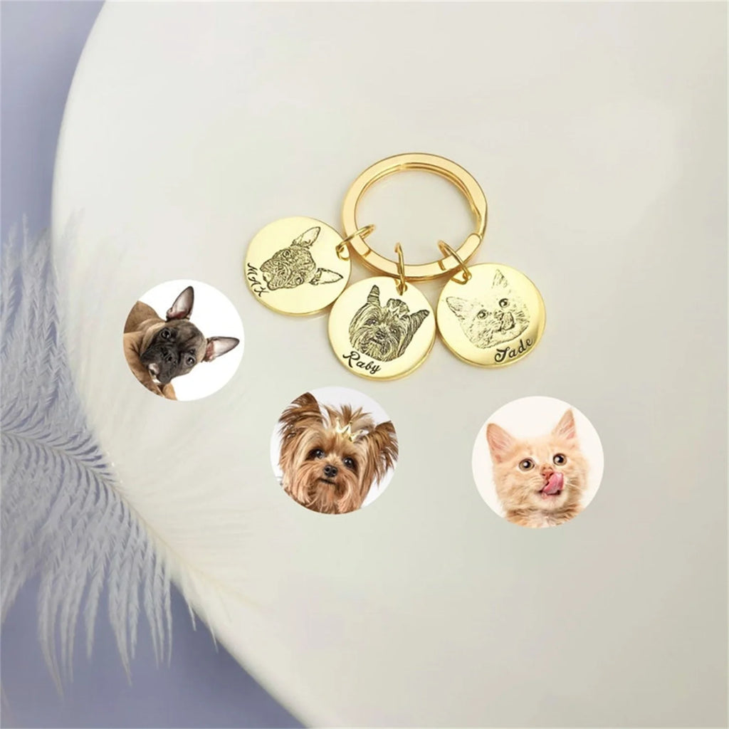 Personalized Pet Portrait Keychain