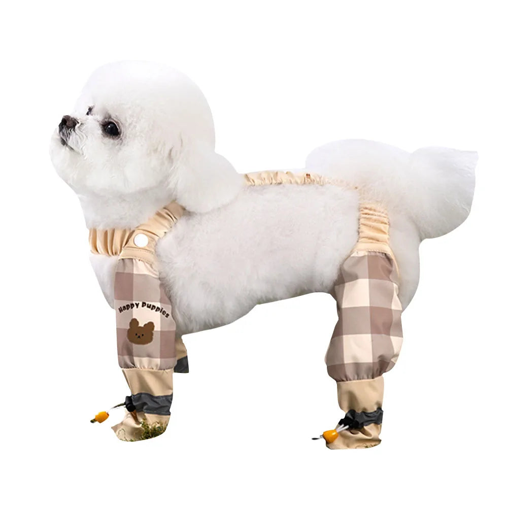 Anti-Slip Dog Paw Protector Shoes with Suspender