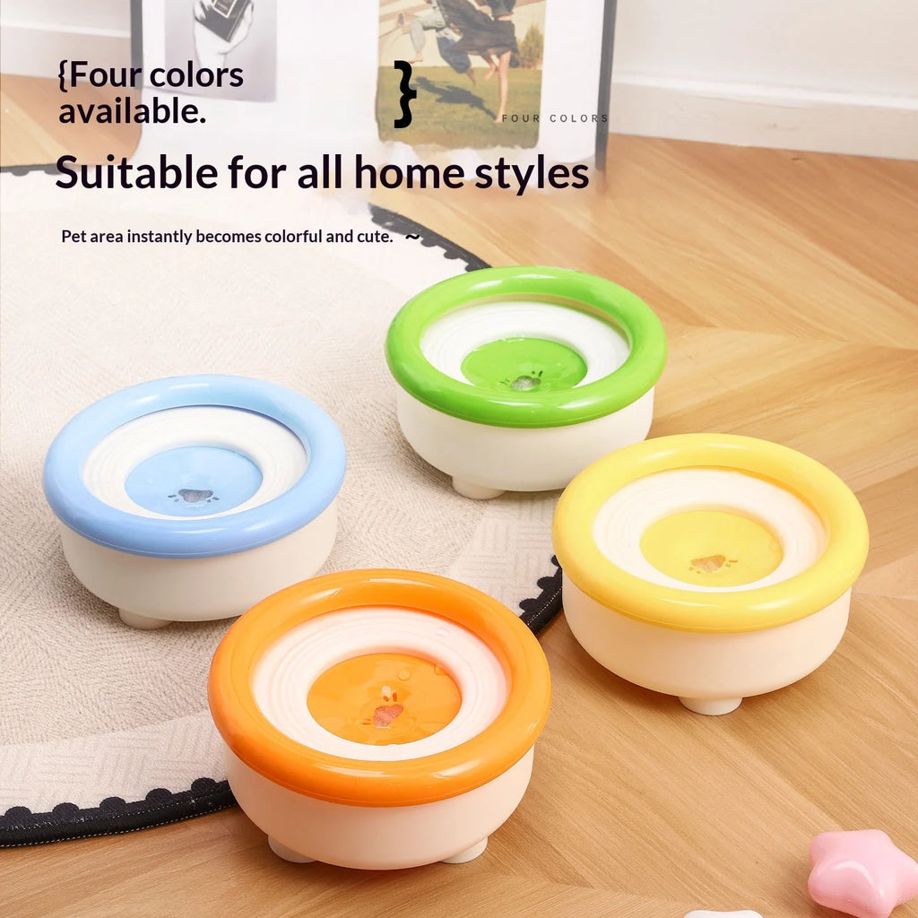 Floating Dog Water Bowl with Filter - Anti Splash Suspension