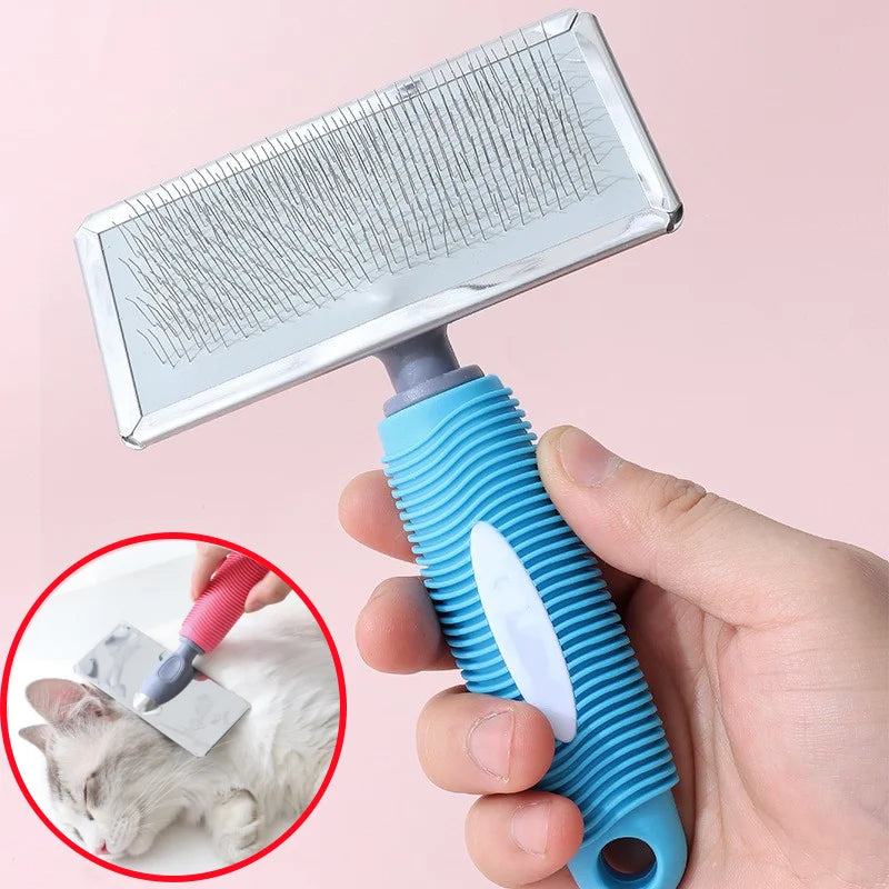 Cat Silicone  Brush Massage Pet Hair Remover Stainless Steel Combs