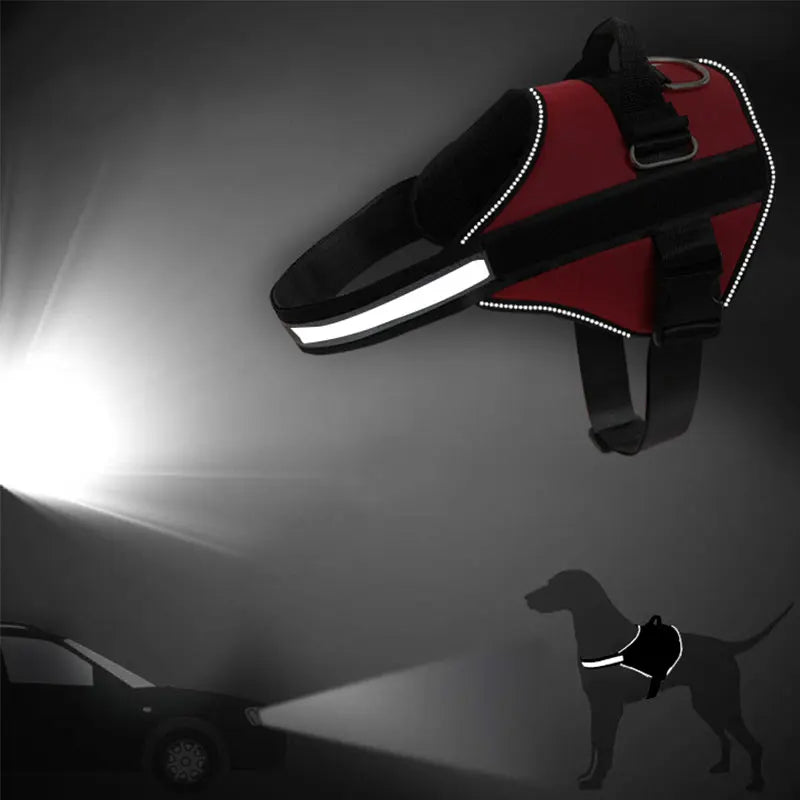 Dog Harness NO PULL Reflective  Adjustable Vest ID Custom Patch