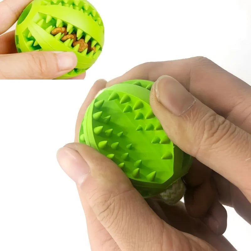 Durable Braided Rope Pet Chew Toy Ball Treat Dispenser