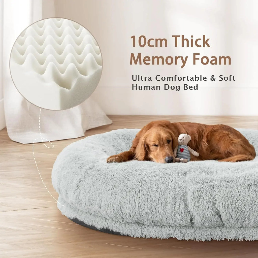 Human Dog Bed,71''x45''x12''Size Fits Adult and Pet Washable Thick Memory Foam