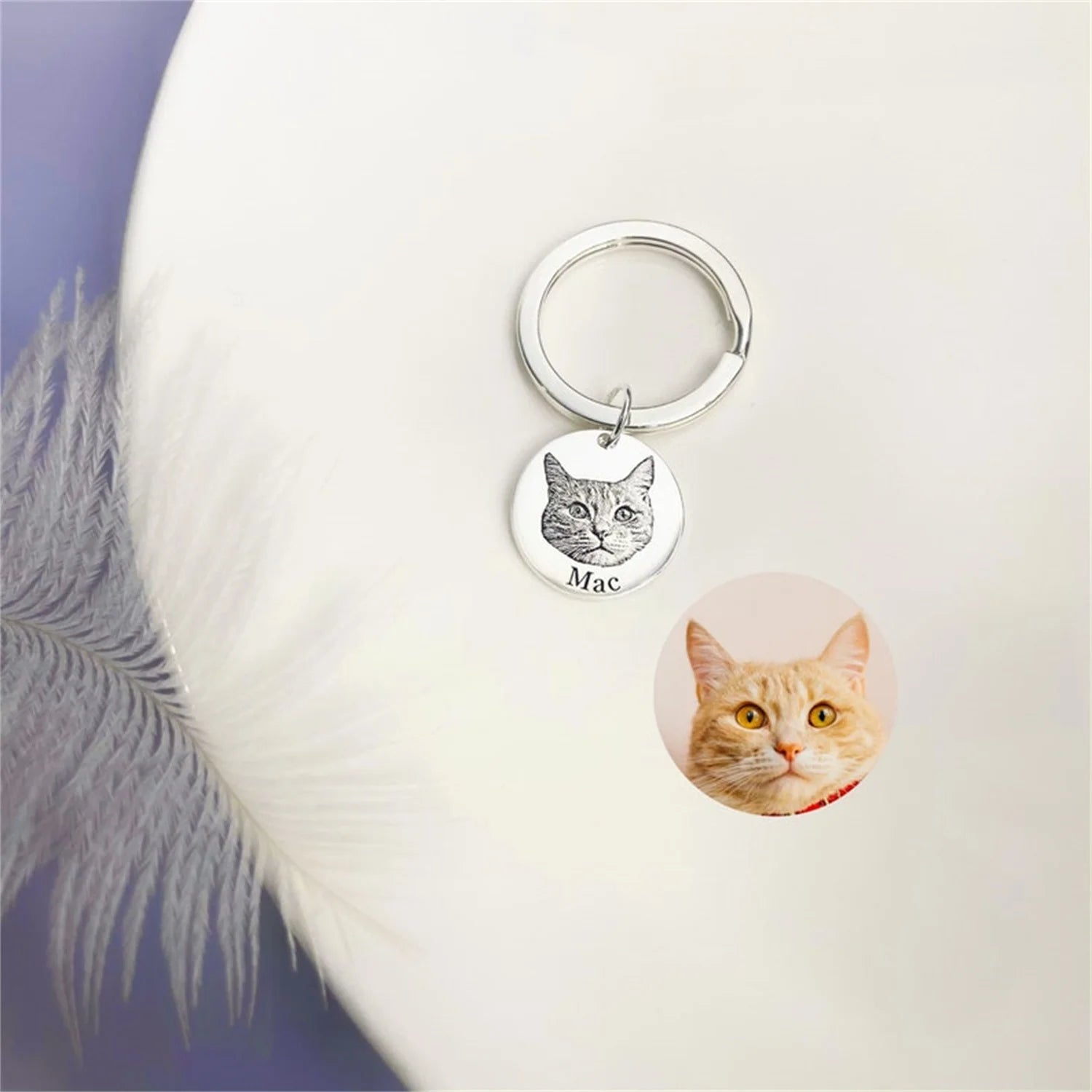 Personalized Pet Portrait Keychain