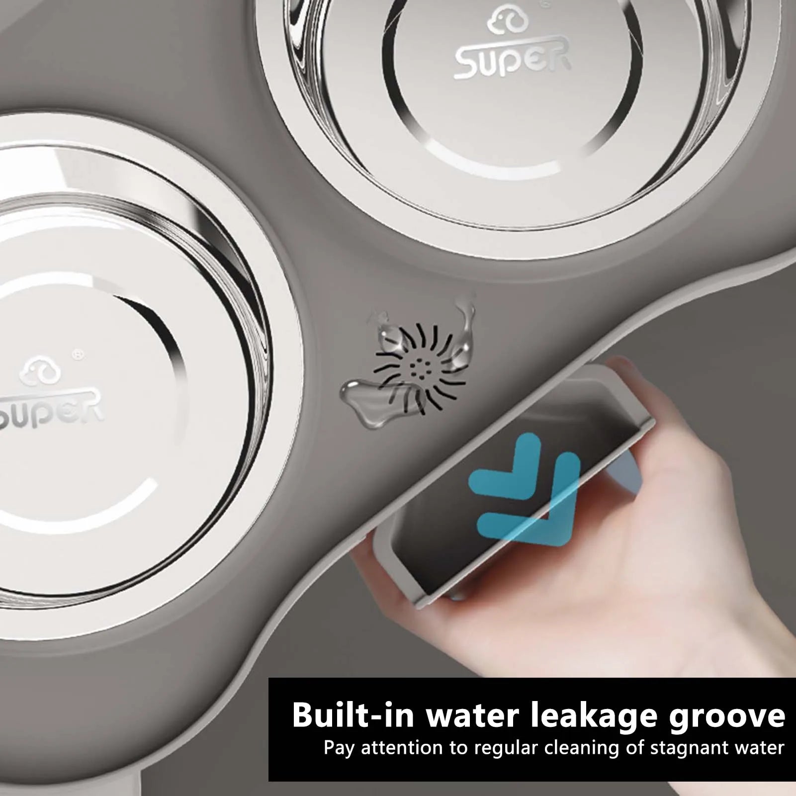 Raised Stand Elevated Dog Feeder Non-Slip and No Spill