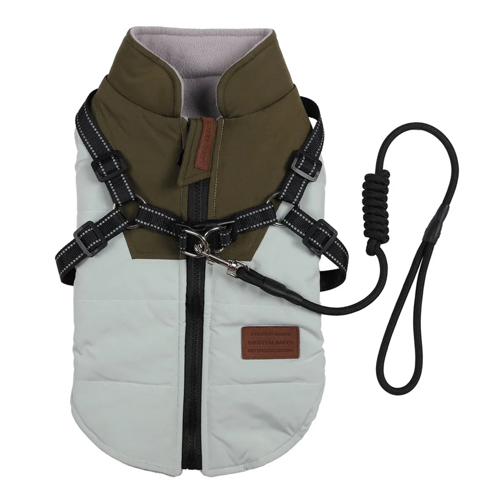 Pet Dog Jacket With Harness Waterproof