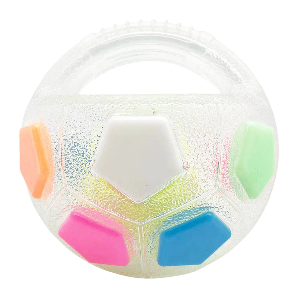 Dog Calming Ball with Handle Football Shape Interactive Squeaky