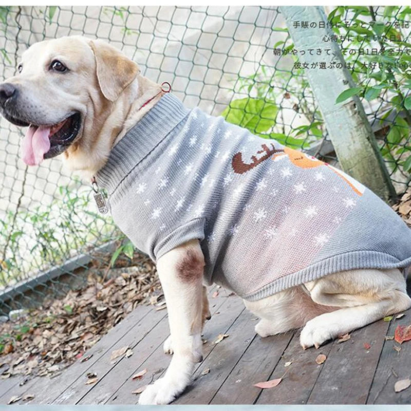 Knit Big Dog Sweater Christmas, Pet Turtleneck Doggy Sweatshirt