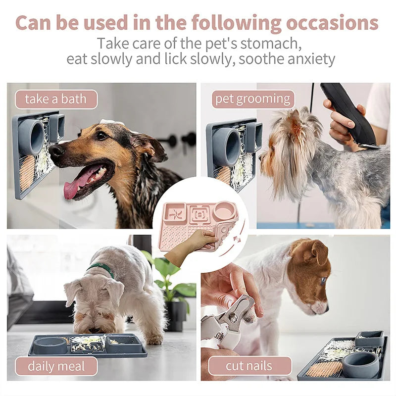 Dog Licking Pad Slow Feeding Bowl Food Grade Silicone Suction Cup