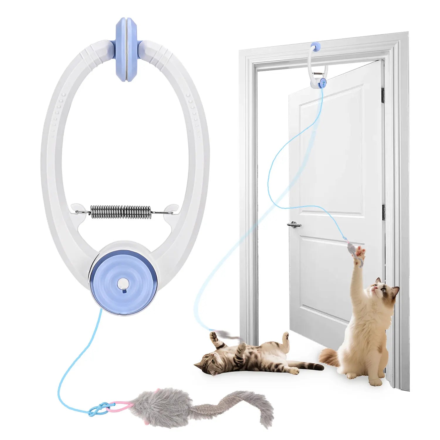 Cat Toys Electric Door Hanging Interactive  USB Rechargeable Retractable