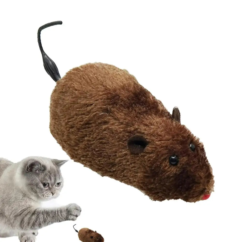 1pcs Fun Mouse Toy and Interactive Plush Wind-Up for Cats Dogs and Kids Mechanical Moving