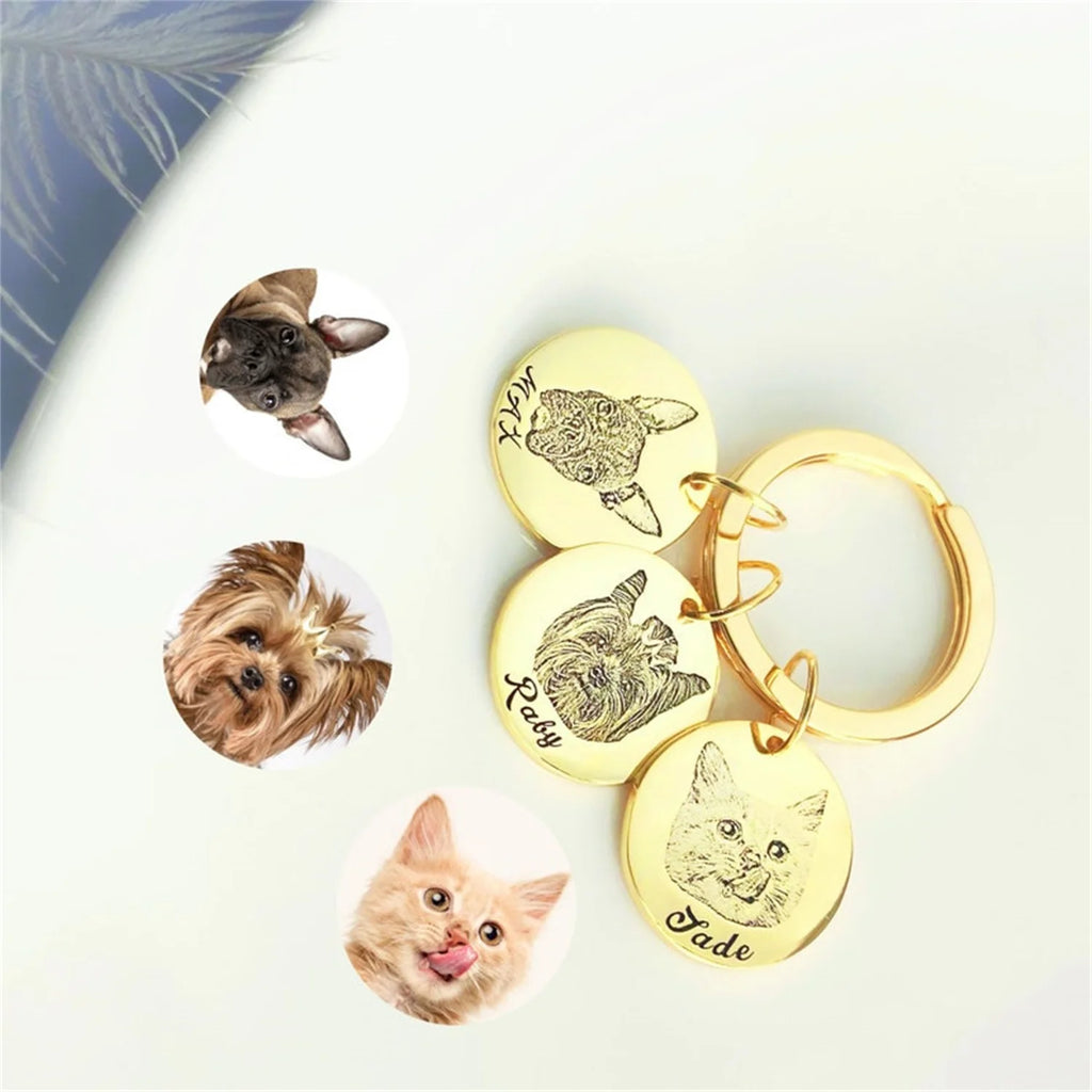 Personalized Pet Portrait Keychain