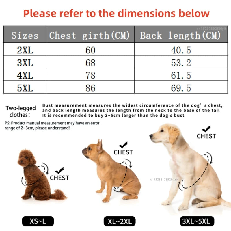 Big Dog Pet Hoodies Clothes 2XL-5XL