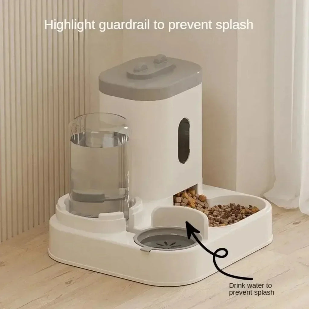 Automatic Feeder Dog Cat Food Bowl With Water Fountain and Pet Food Storage