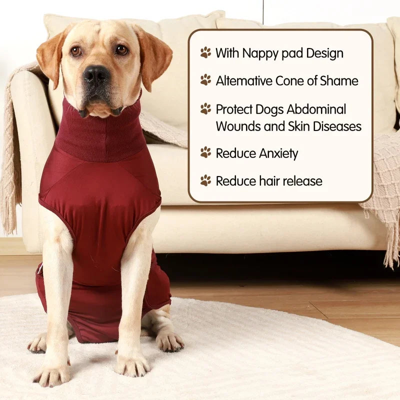 Recovery Suit for Dogs Cats After Surgery Abdominal Wounds Bandages Prevent Licking