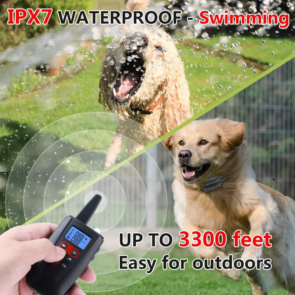 No Shock Dog Training Collar for All Size Dogs, 3300ft Range Vibrating Dog Collar, IPX7 Waterproof with Remote