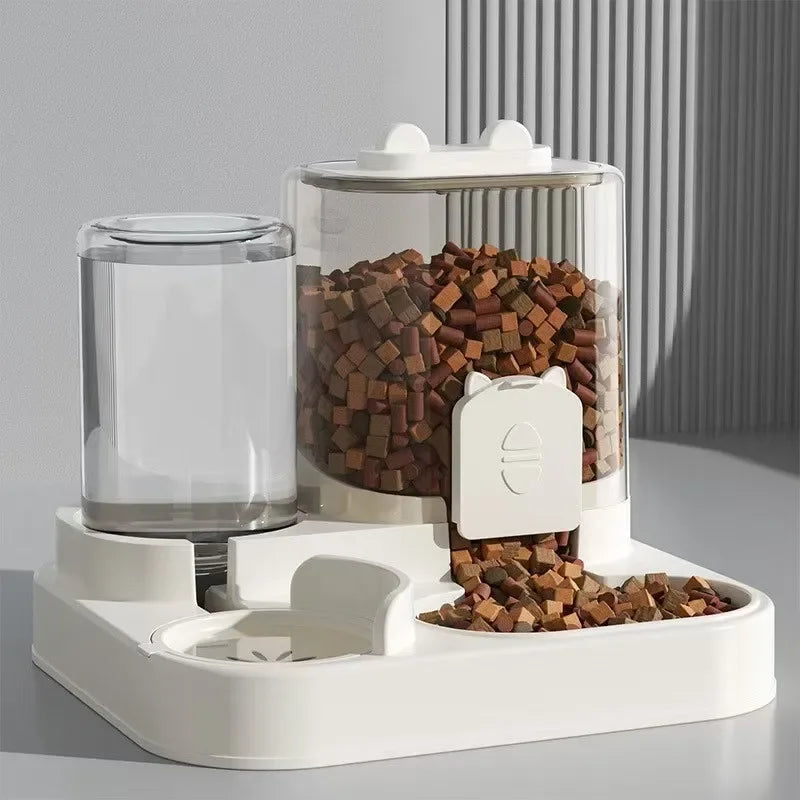 Automatic Feeder Dog Cat Food Bowl With Water Fountain and Pet Food Storage