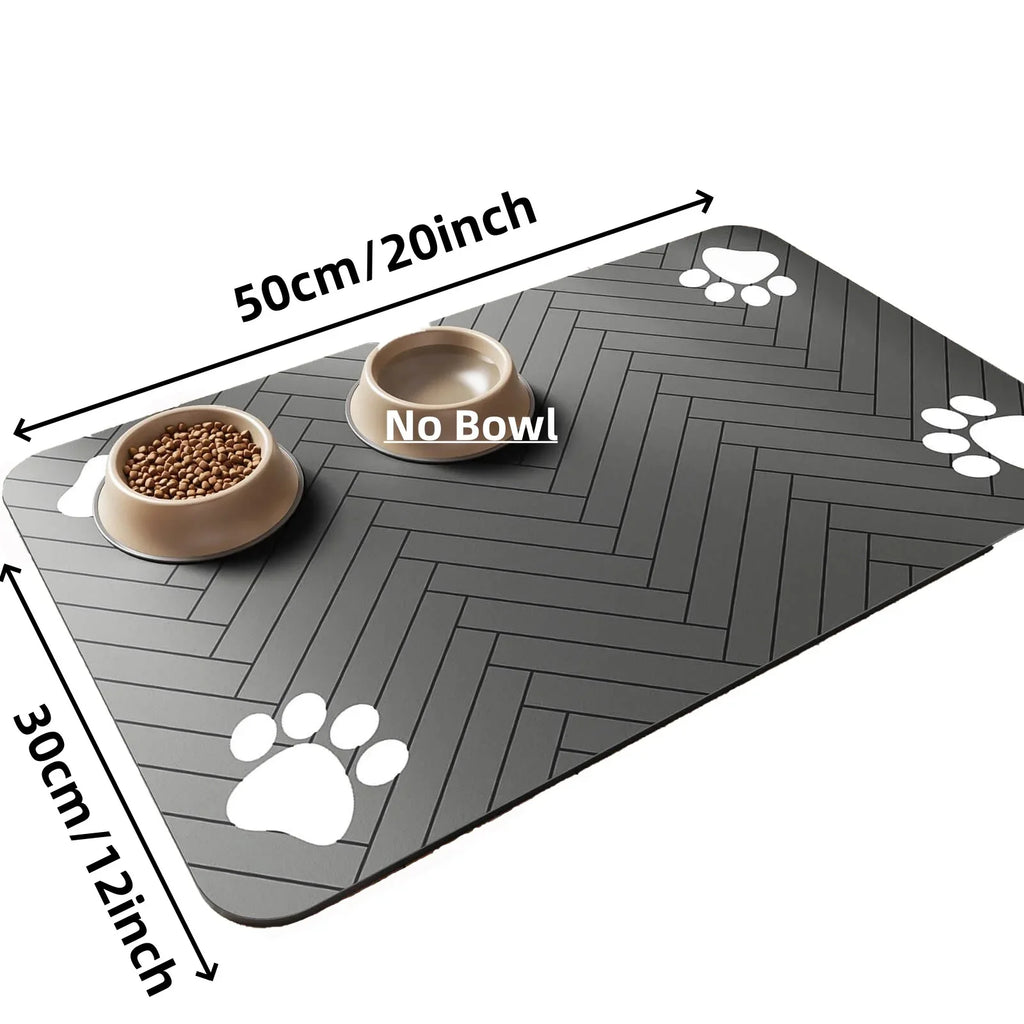 Pet Feeding Mat-Absorbent with Waterproof Rubber Backing,