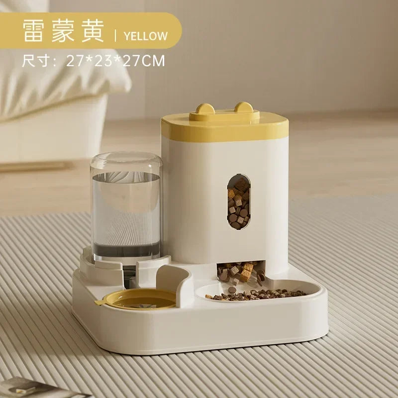 Automatic Feeder Dog Cat Food Bowl With Water Fountain and Pet Food Storage