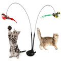 Interactive Cat Wand - Non-slip suction cup base and double-locking grip design, no batteries required,
