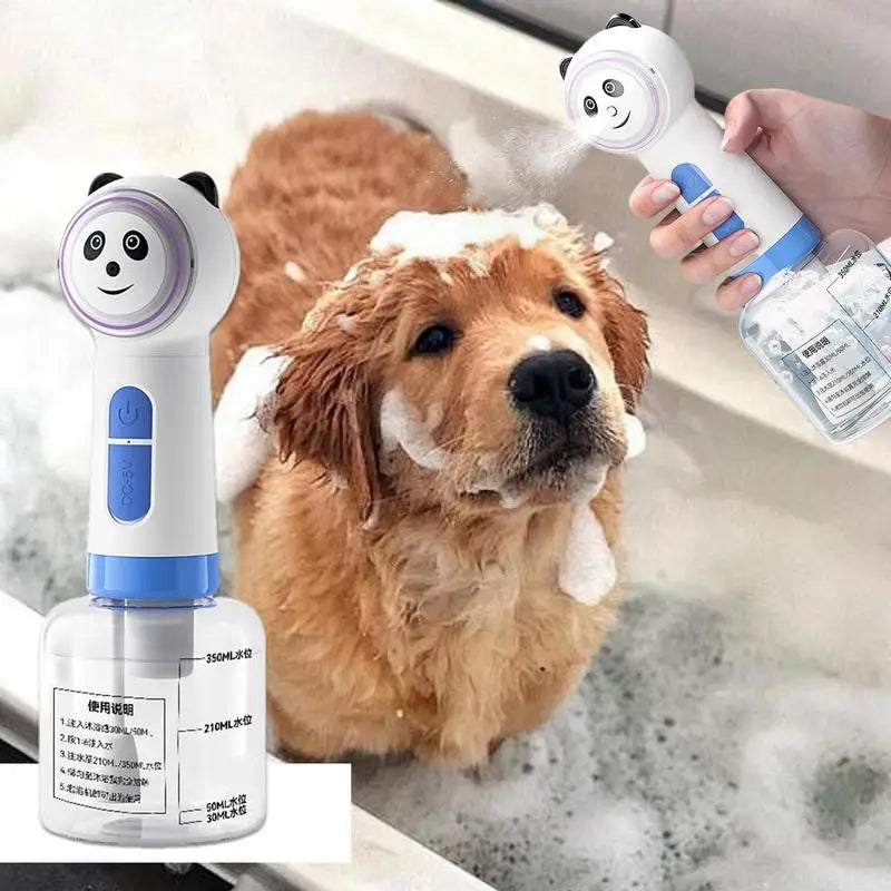 Dog Electric Soap Foaming Shampoo Dispenser & Sprayer Waterproof For Pet Bathing