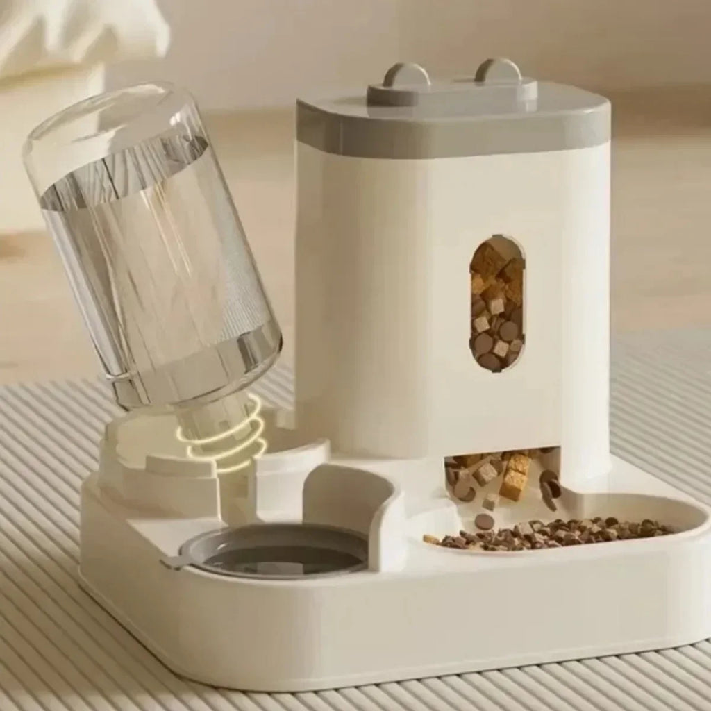 Automatic Feeder Dog Cat Food Bowl With Water Fountain and Pet Food Storage