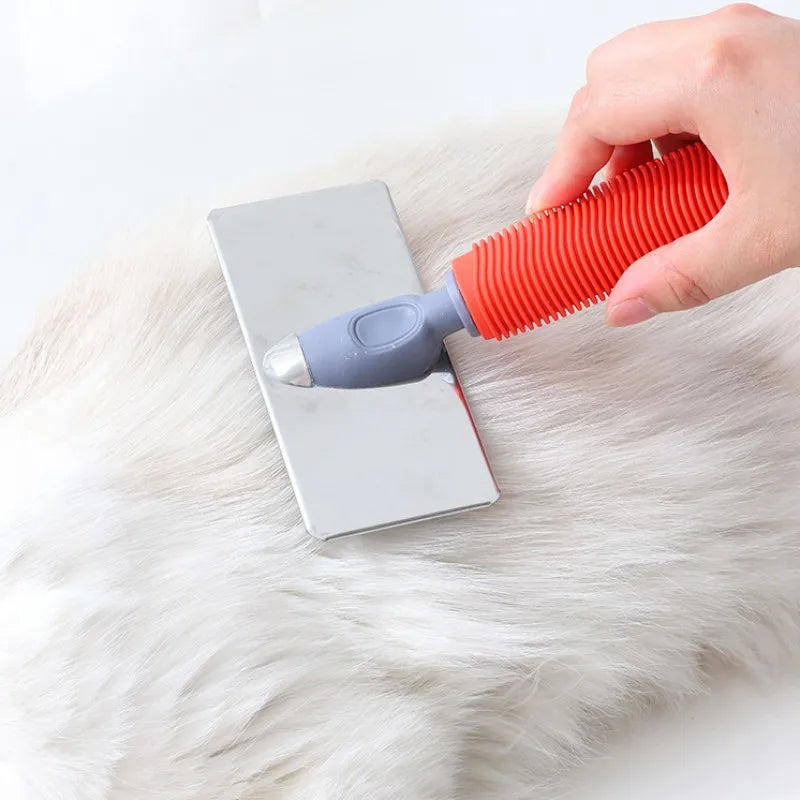 Cat Silicone  Brush Massage Pet Hair Remover Stainless Steel Combs