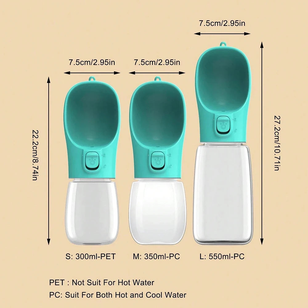 Portable Big Dog Water Bottle Outdoor Hiking Leakproof Drinking Bowls