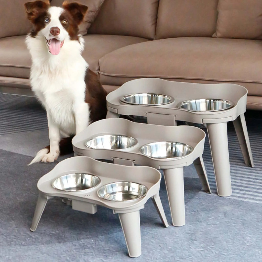 Raised Stand Elevated Dog Feeder Non-Slip and No Spill