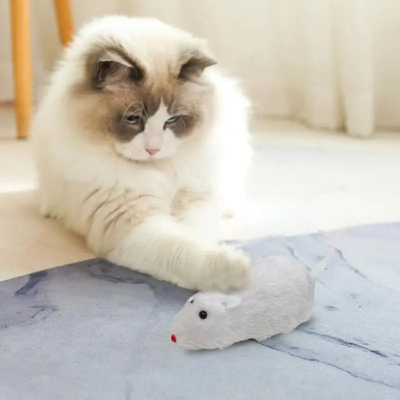1pcs Fun Mouse Toy and Interactive Plush Wind-Up for Cats Dogs and Kids Mechanical Moving
