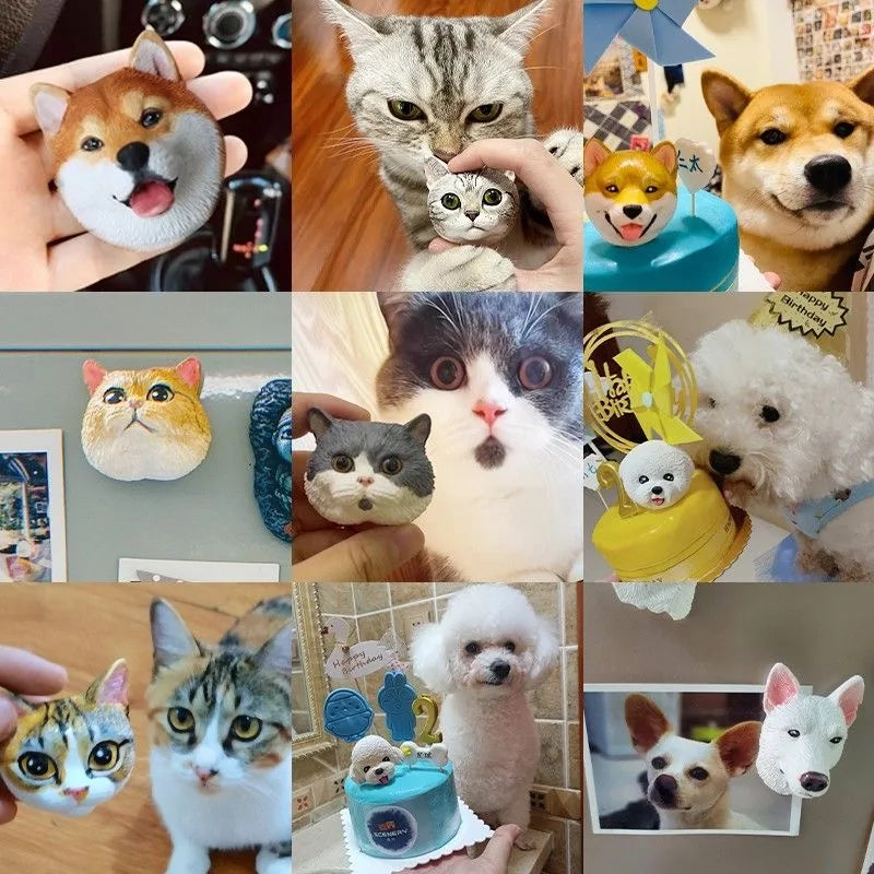 3D Pet Portrait Keychain Custom Head Ornament