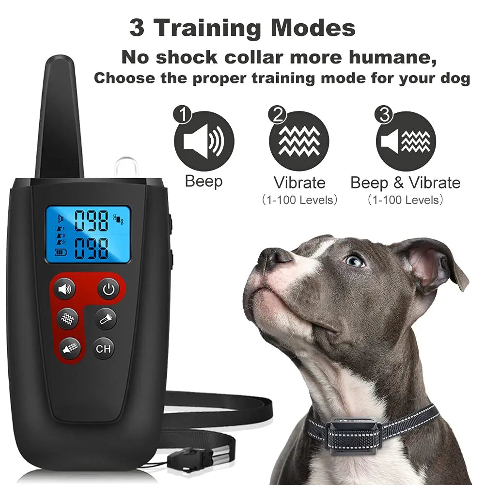 No Shock Dog Training Collar for All Size Dogs, 3300ft Range Vibrating Dog Collar, IPX7 Waterproof with Remote