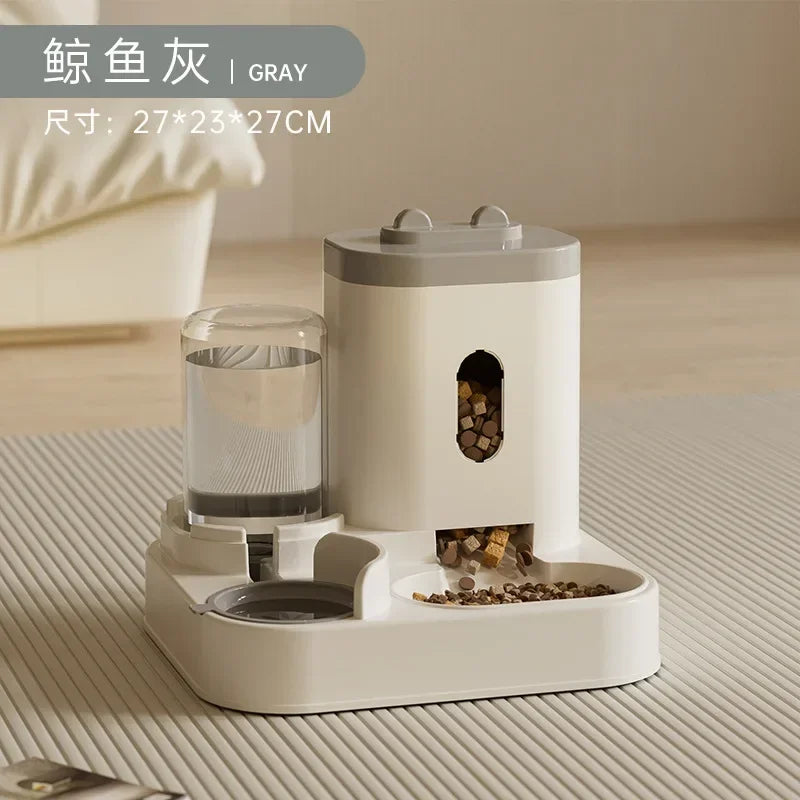 Automatic Feeder Dog Cat Food Bowl With Water Fountain and Pet Food Storage