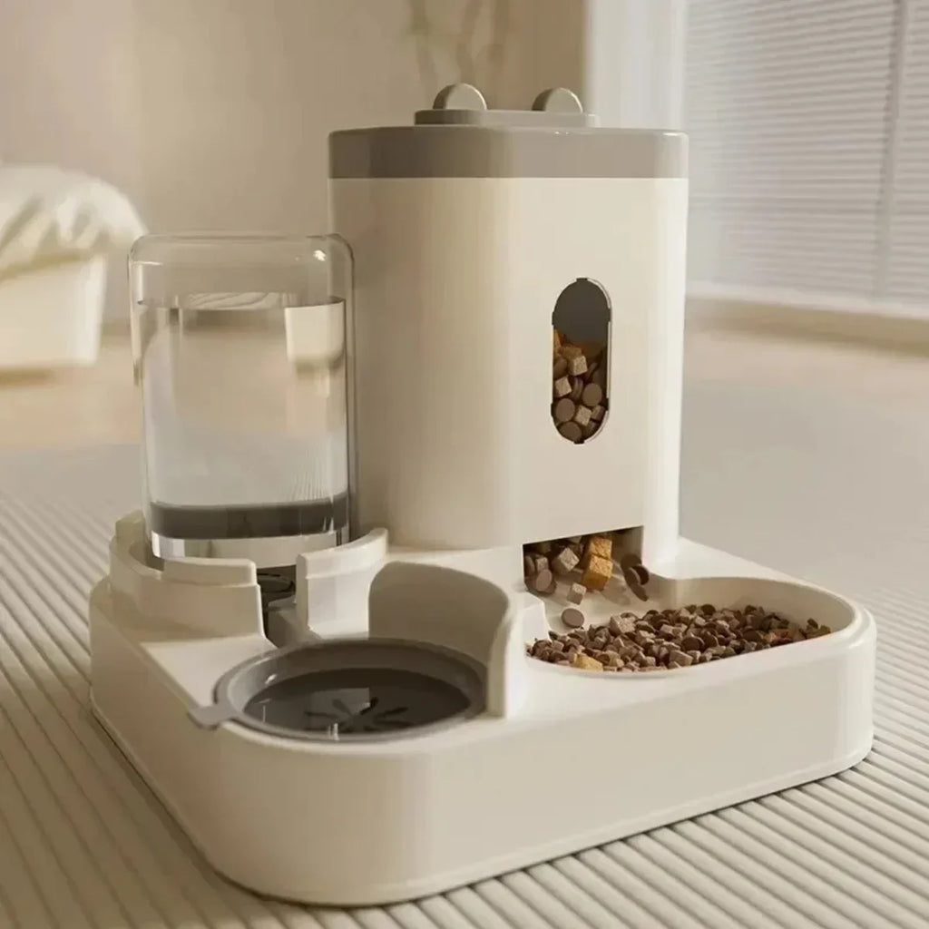 Automatic Feeder Dog Cat Food Bowl With Water Fountain and Pet Food Storage