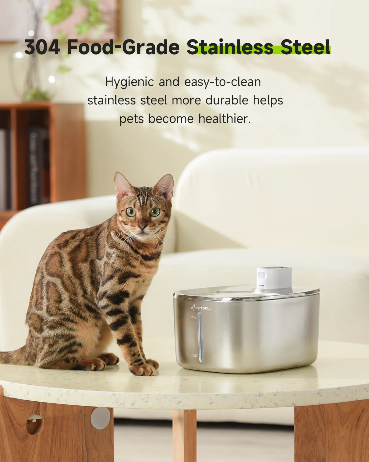 APETDOLA 4L Wireless Cat Water Fountain Auto Sensor Drinking Fountain