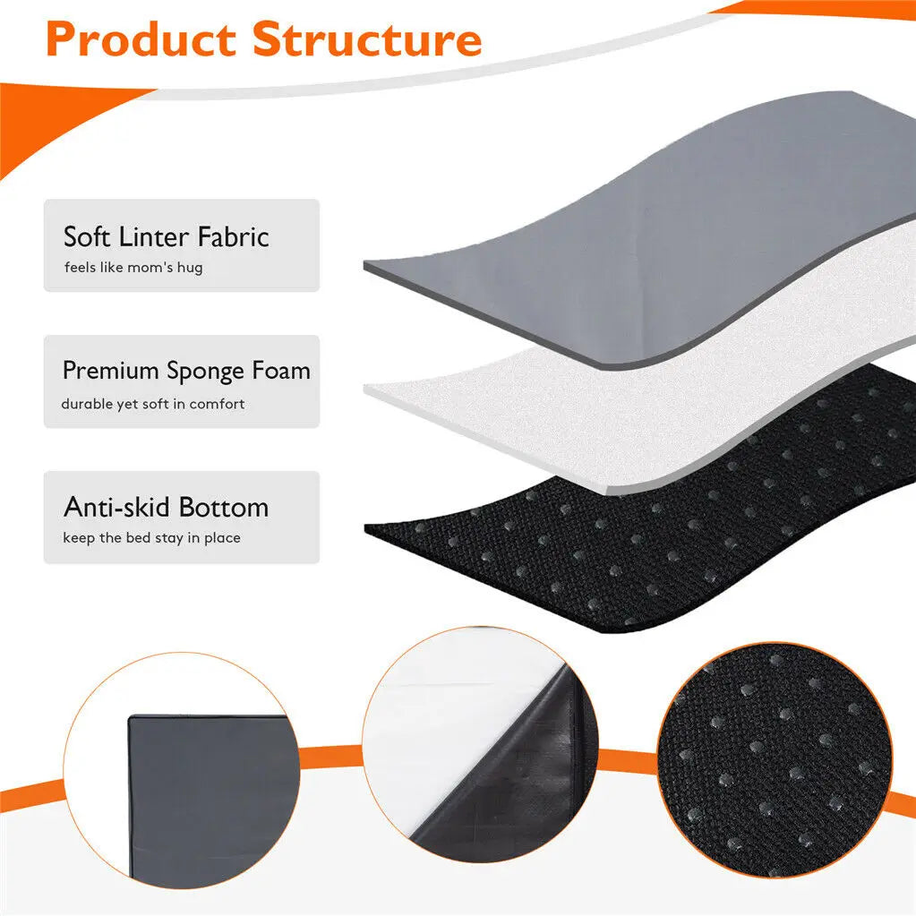 M L XL 2XL Dog Bed Orthopedic Bed Memory Foam Base with Washable Cover Waterproof